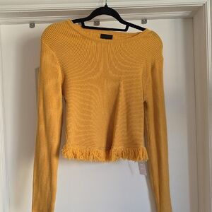 NWT Large Lumiere Gold Ribbed Crop Top